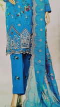 Sky Bloom Chikenkari 3 piece suit,s