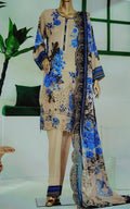 Ivory Blue Blossom Chikenkari 3 piece suit,s