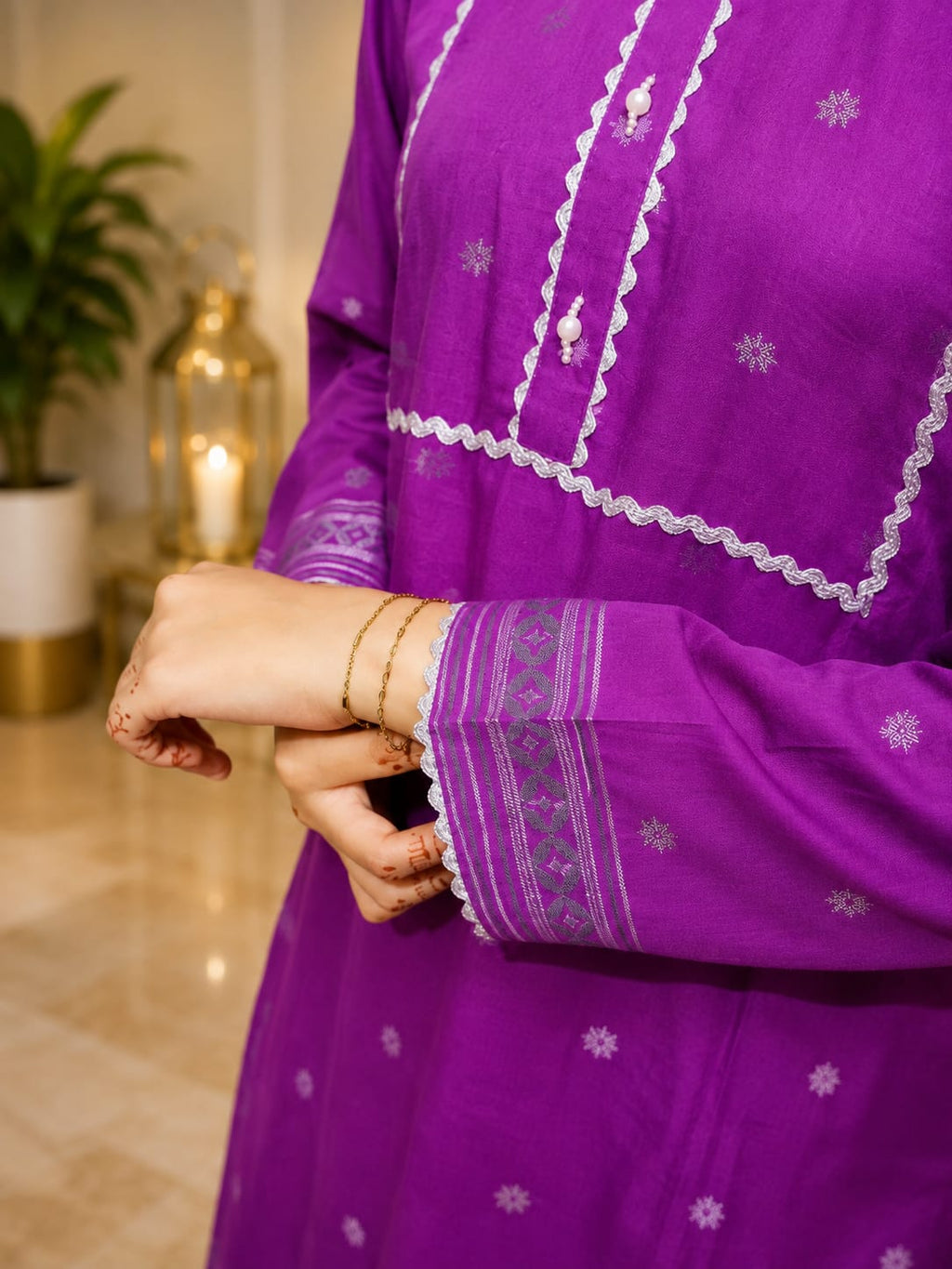 Royal purple jacquard 3 piece suit for woman premium dress