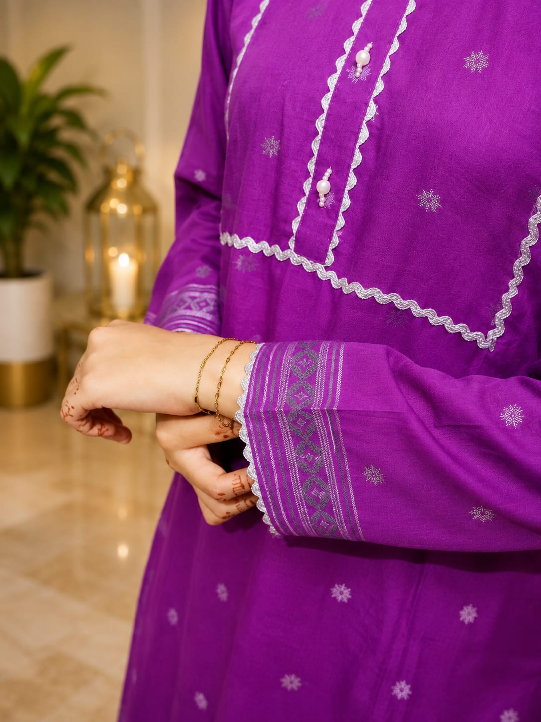 Royal purple jacquard 3 piece suit for woman premium dress