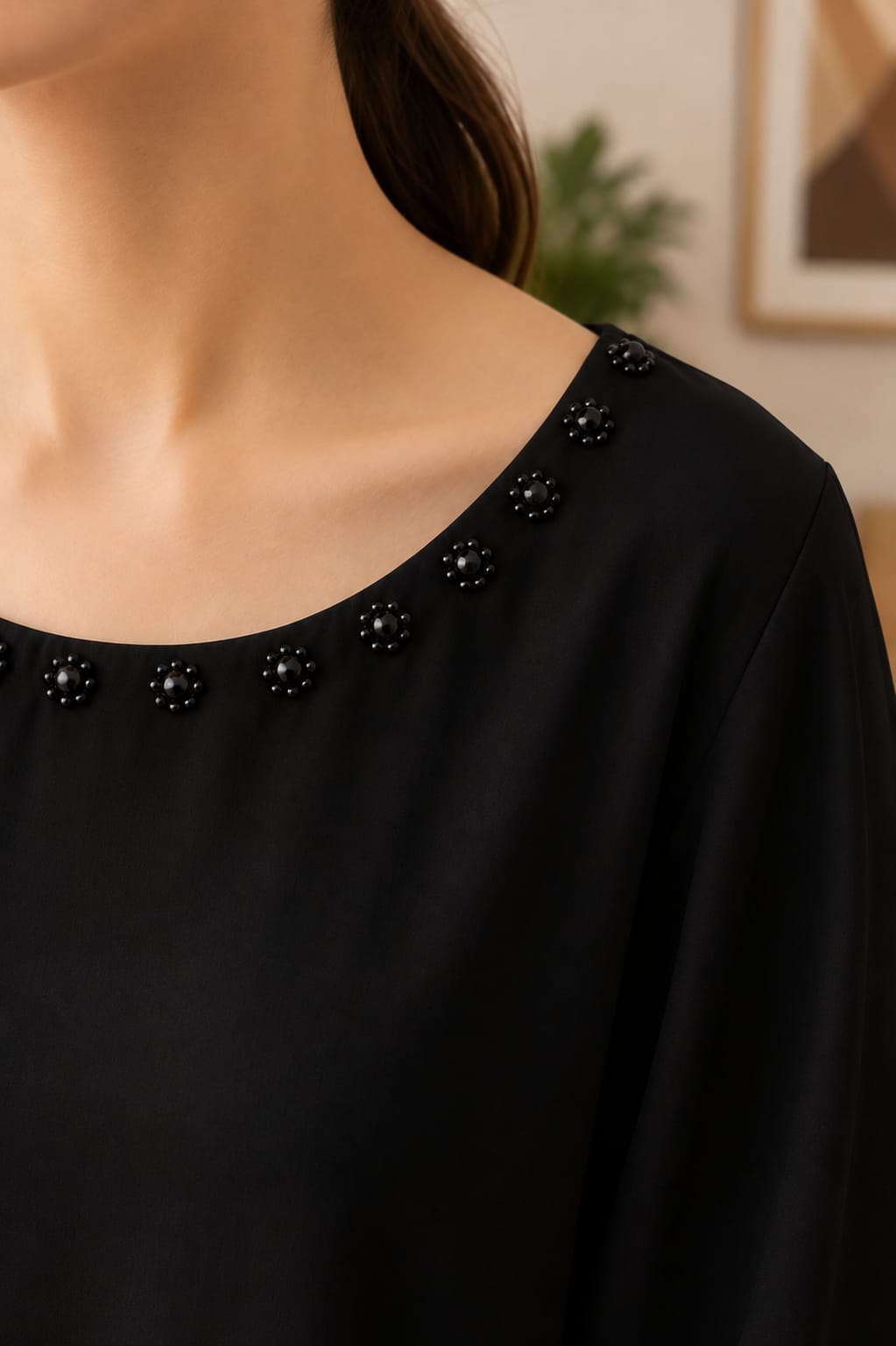 Pearl Detail Black Co-Ord set