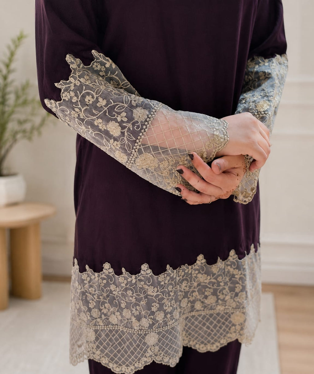 Mocha Grace Embroidered Co-Ord Set