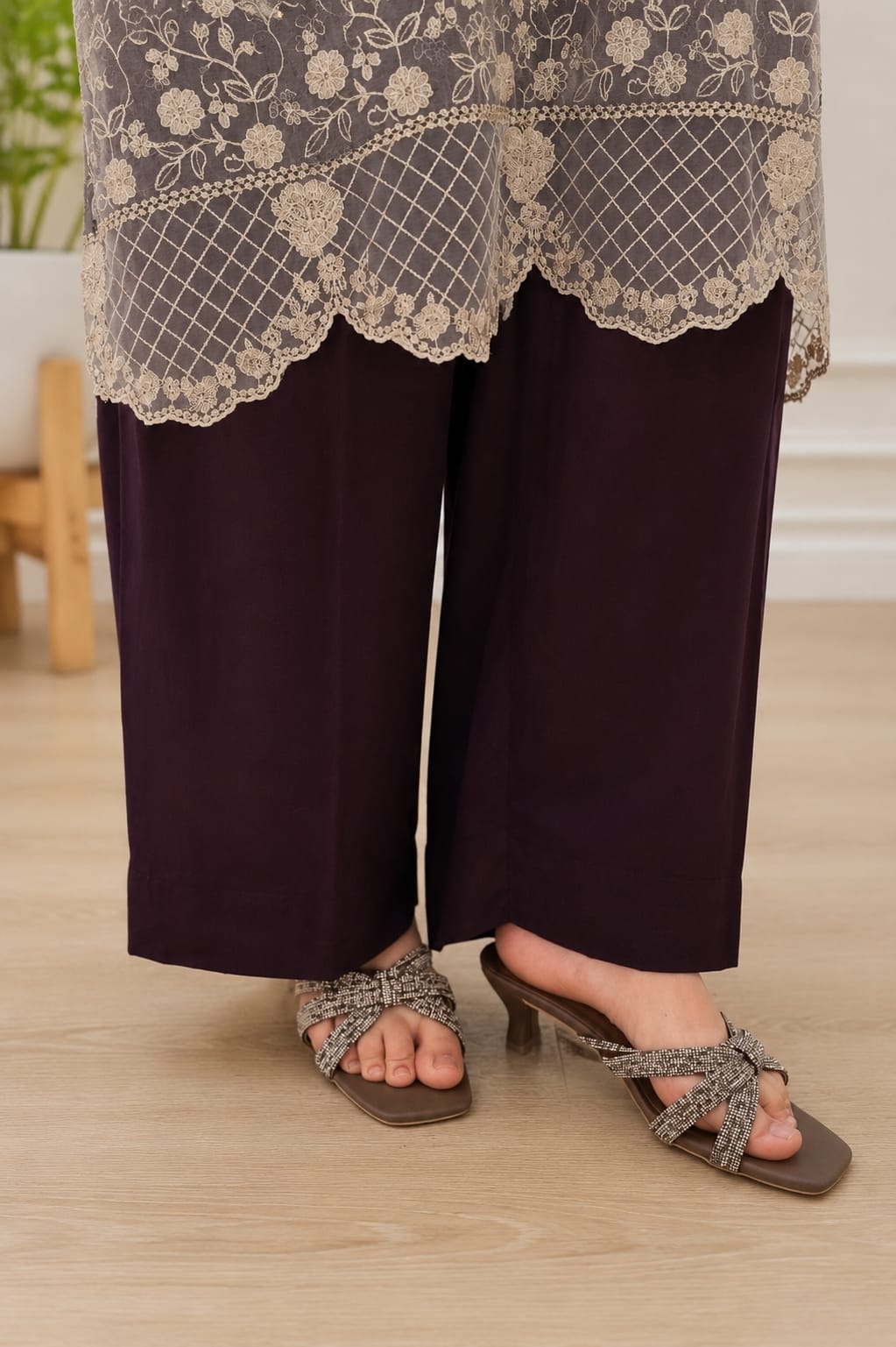 Mocha Grace Embroidered Co-Ord Set