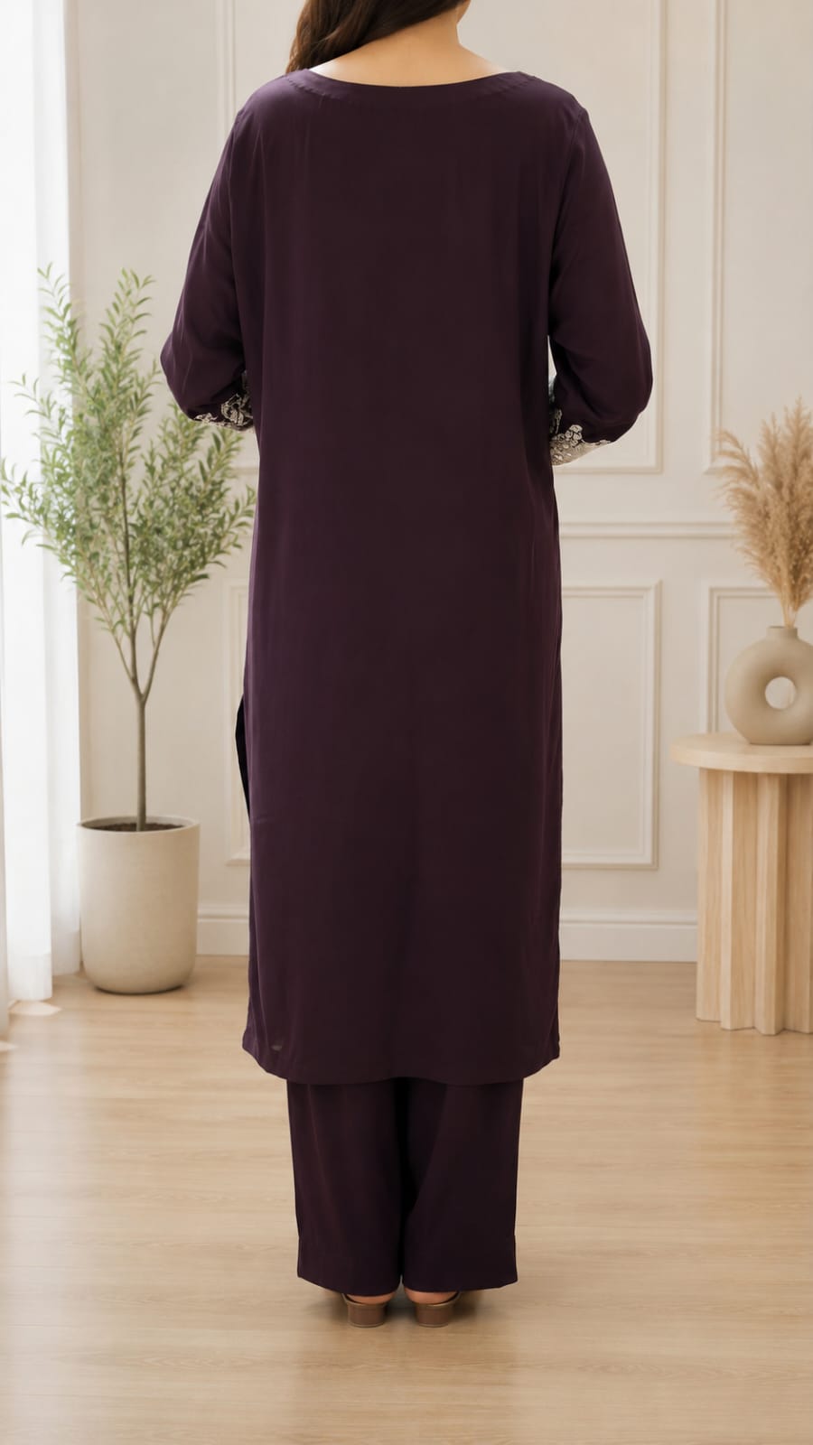 Mocha Grace Embroidered Co-Ord Set