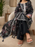 Midnight schiffli & lace premium  Chikankari suit with cutwork daman.